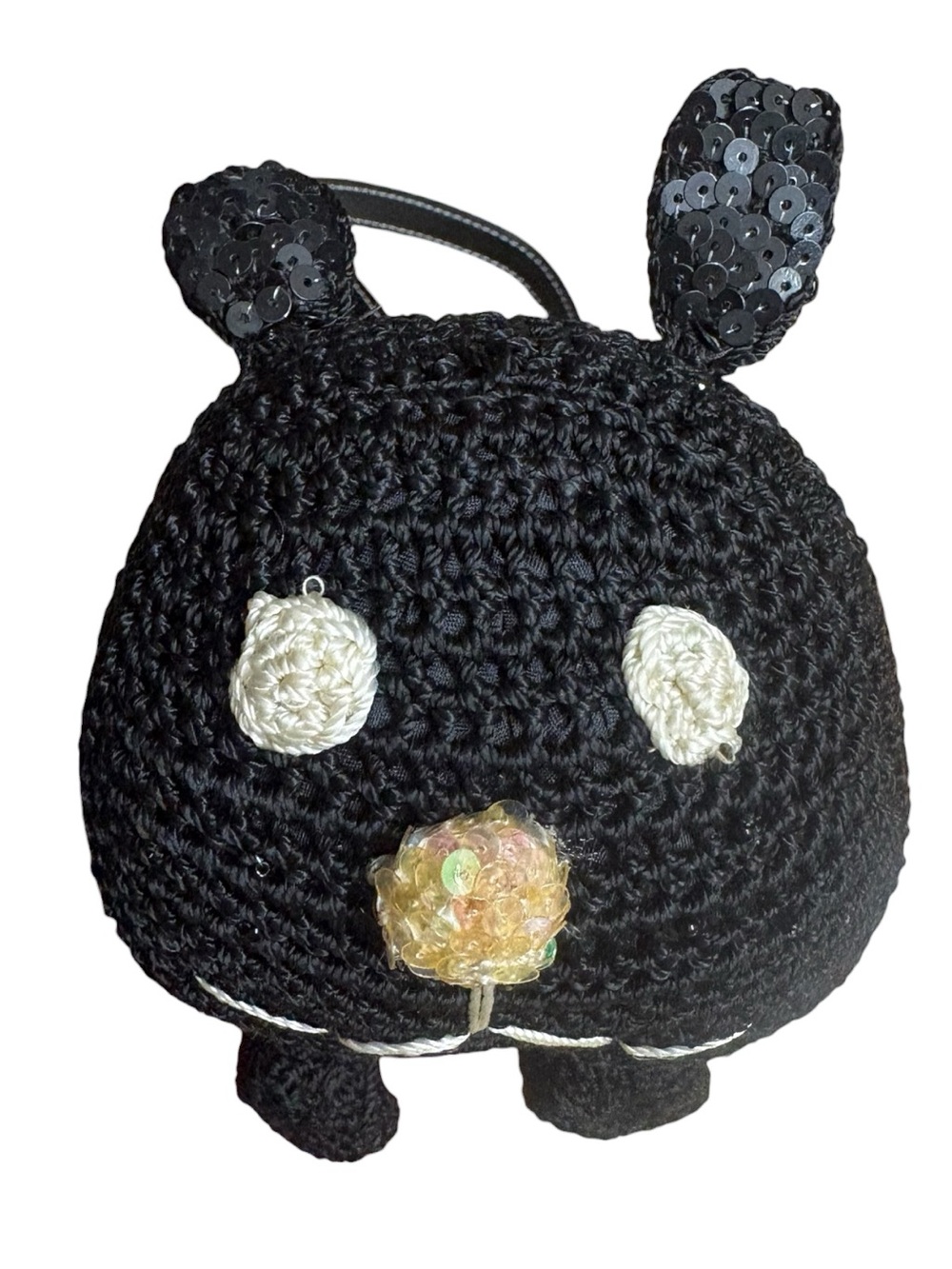 THE SAK VINTAGE BLUE LABEL Crochet Kitty Cat Satchel Purse- Y2K / VINTAGE / RARE